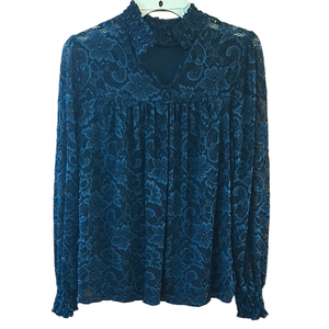 Elegant Lace Women Top in Blue